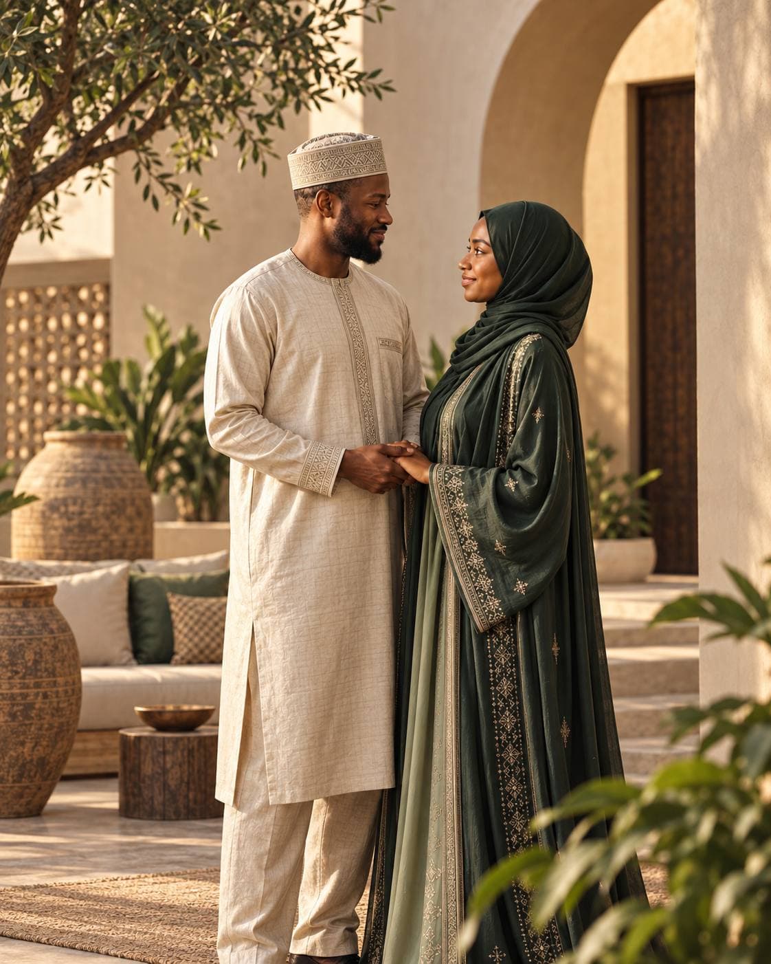 Couple africain dans une démarche matrimoniale sérieuse